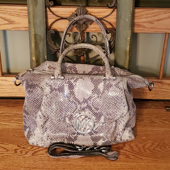 MICHAEL Michael Kors | Bags | Michael Michael Kors Grey Python Leather ...
